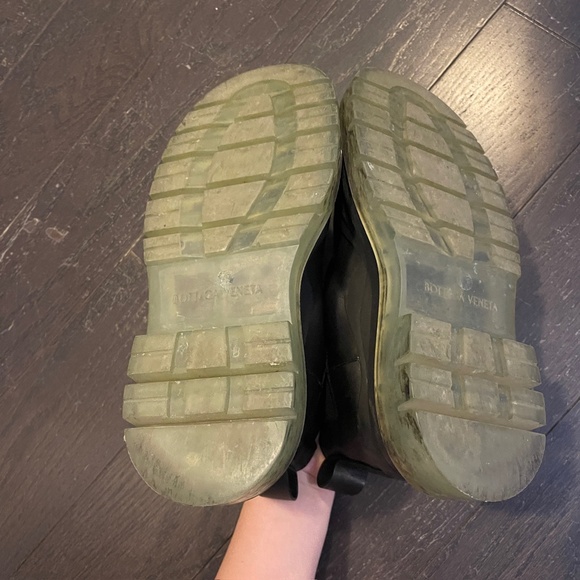 Bottega Veneta Tire Ankle Leather Rubber Chunky Black Chelsea Boots Biker 37 - Picture 9 of 12